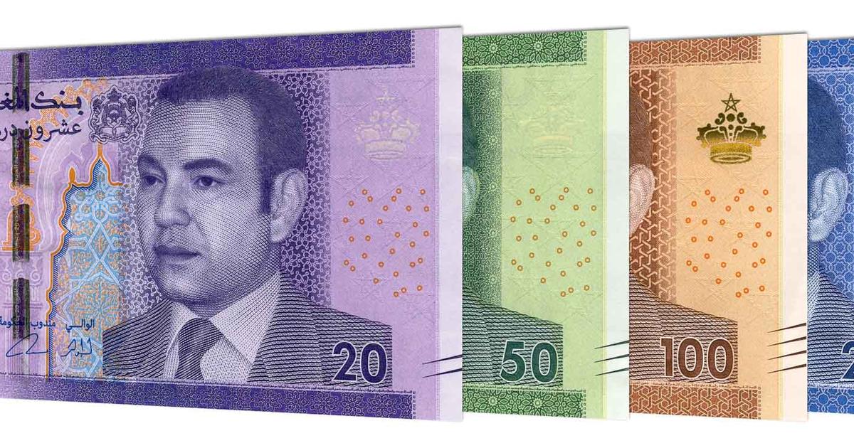 Moroccan dirham banknotes