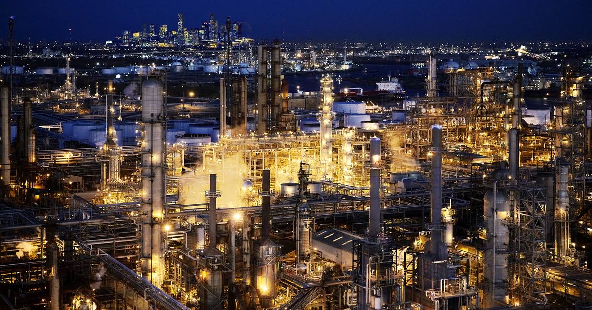 An oil refinery